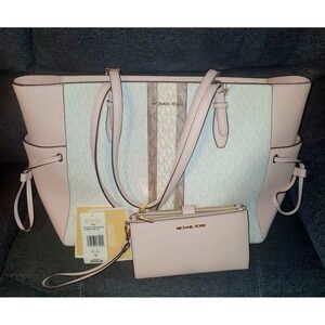 Michael Kors Gilly Large Travel Tote Wallet Set Powder Blush 35F2G2GT7B